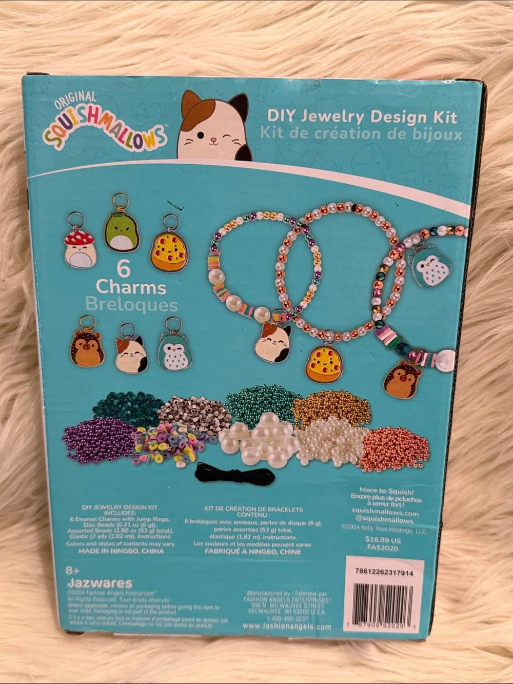Squishmallows Bracelet Design Kit - Makes 6 Bracelets! With 6 enamel charms! NEW